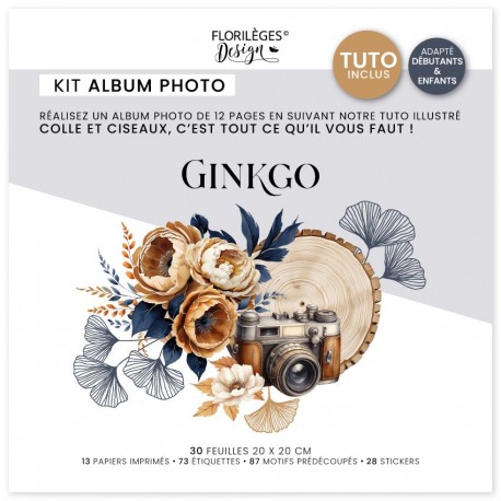 FDPI325012    FLORILEGES DESIGN COLLECTION GINKGO KIT CRÉATIF ALBUM
