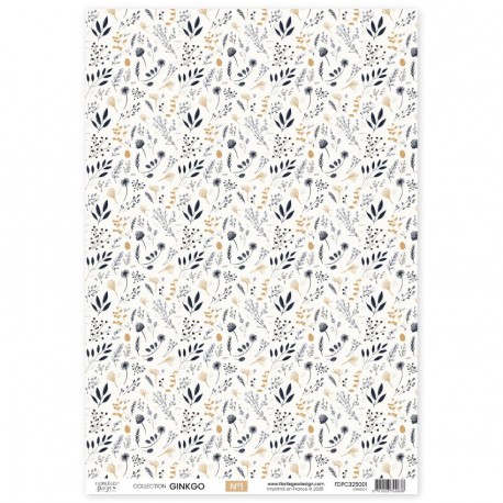 FDPC325001   FLORILEGES DESIGN COLLECTION GINKGO PAPIER CALQUE 1   A4