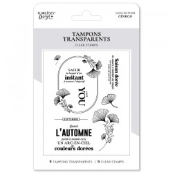 FDCL325004   FLORILEGES DESIGN COLLECTION GINKGO TAMPONS CLEAR AUTOMNE DORÉ