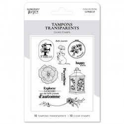 FDCL325005   FLORILEGES DESIGN COLLECTION GINKGO TAMPONS CLEAR PARENTHÈSE MAGIQUE