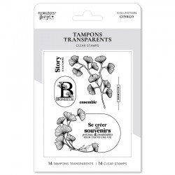 FDCL325003   FLORILEGES DESIGN COLLECTION GINKGO TAMPONS CLEAR STORY D'AUTOMNE