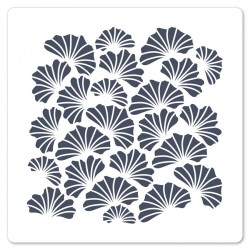 FDS325001   FLORILEGES DESIGN COLLECTION GINKGO POCHOIR 15x15cm FOND GINKGO