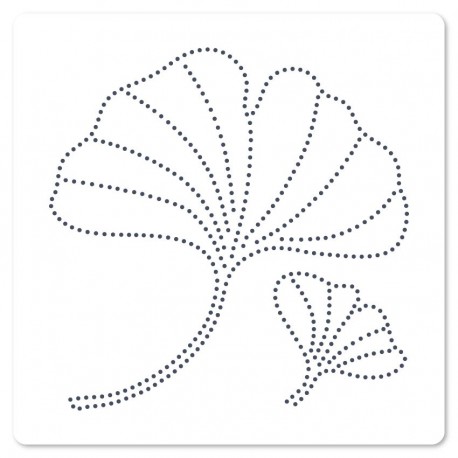 FDS325002   FLORILEGES DESIGN COLLECTION GINKGO POCHOIR DE PIERCING 15x15cm FEUILLES DE GINKGO