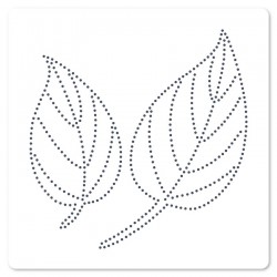 FDS325003   FLORILEGES DESIGN COLLECTION GINKGO POCHOIR DE PIERCING 15x15cm FEUILLES SIMPLES