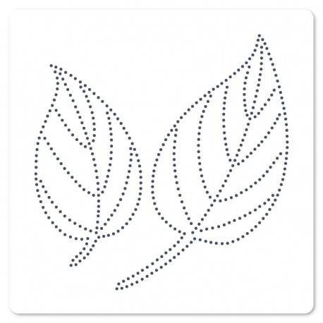 FDS325003   FLORILEGES DESIGN COLLECTION GINKGO POCHOIR DE PIERCING 15x15cm FEUILLES SIMPLES