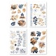 FDA325001   FLORILEGES DESIGN COLLECTION GINKGO 4 PLANCHES STICKERS