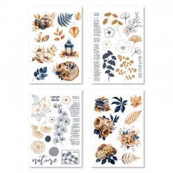 FDA325001   FLORILEGES DESIGN COLLECTION GINKGO 4 PLANCHES STICKERS