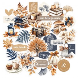 FDDC325002   FLORILEGES DESIGN COLLECTION GINKGO 31 DIE CUTS IMPRIMÉS FEUILLES