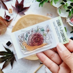 BOI103   CHOU & FLOWERS COLLECTION L'ORÉE DES BOIS TAMPON CLEAR L'ESCARGOT