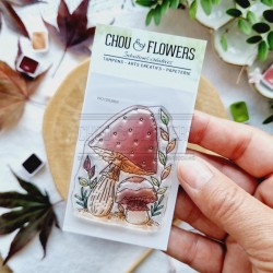 BOI104   CHOU & FLOWERS COLLECTION L'ORÉE DES BOIS TAMPON CLEAR MINI CHAMPIGNONS