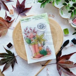 BOI107   CHOU & FLOWERS COLLECTION L'ORÉE DES BOIS TAMPON CLEAR LES BOTTES DE PLUIE
