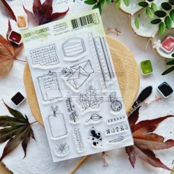 BOI109   CHOU & FLOWERS COLLECTION L'ORÉE DES BOIS TAMPON CLEAR NOTES D'AUTOMNE
