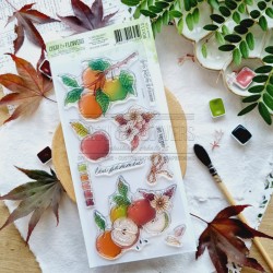 BOI113   CHOU & FLOWERS COLLECTION L'ORÉE DES BOIS TAMPON CLEAR LES POMMES