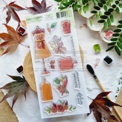 BOI114   CHOU & FLOWERS COLLECTION L'ORÉE DES BOIS TAMPON CLEAR LE TABLIER