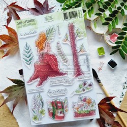 BOI120   CHOU & FLOWERS COLLECTION L'ORÉE DES BOIS TAMPON CLEAR BALADE EN FORÊT