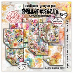 43   AALL AND CREATE PAPER PAD 43 SUNROOM DRIFT 10 imprimés R/V 15cmx15cm 350g