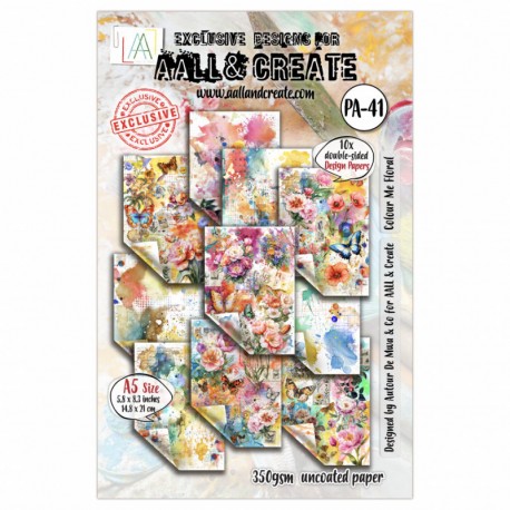 41   AALL AND CREATE PAPER PAD 41 COLOUR ME FLORAL 10 imprimés R/V A5 350g