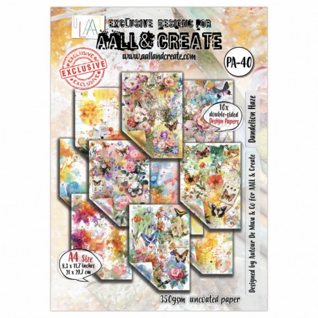 40   AALL AND CREATE PAPER PAD 40 DANDELION HAZE 10 imprimés R/V A4 350g