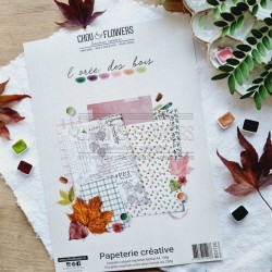 BOI126   CHOU & FLOWERS COLLECTION L'ORÉE DES BOIS PAPETERIE CREATIVE A4