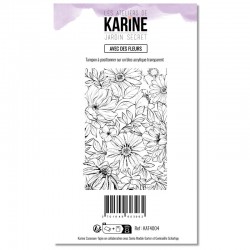 KAT4004   LES ATELIERS DE KARINE JARDIN SECRET TAMPON CLEAR AVEC DES FLEURS