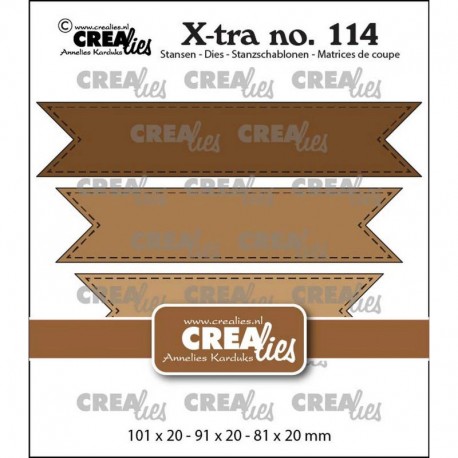 CLXTRA114   CREALIES DIES FISHTAIL BANNERS STITCH