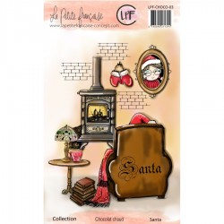 LPF-CHOCO-03   LA PETITE FRANÇAISE COLL. CHOCOLAT CHAUD TAMPONS CLEAR SANTA