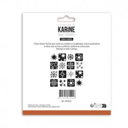KAP4102   LES ATELIERS DE KARINE CARNET ENCHANTÉ POCHOIR ÉTOILES GIVRÉES