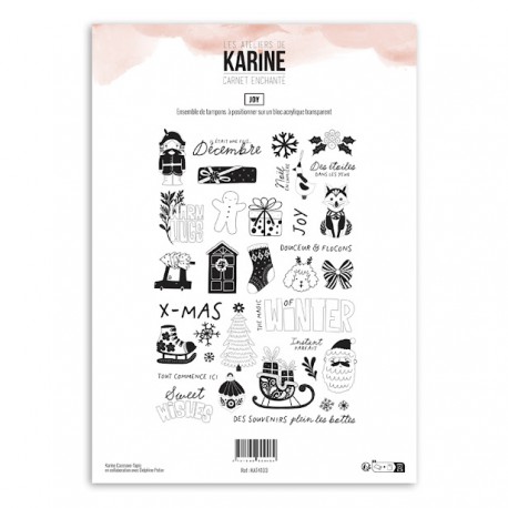 KAT4103   LES ATELIERS DE KARINE CARNET ENCHANTÉ TAMPON CLEAR JOY