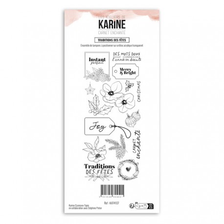KAT4107   LES ATELIERS DE KARINE CARNET ENCHANTÉ TAMPON CLEAR TRADITIONS DES FÊTES
