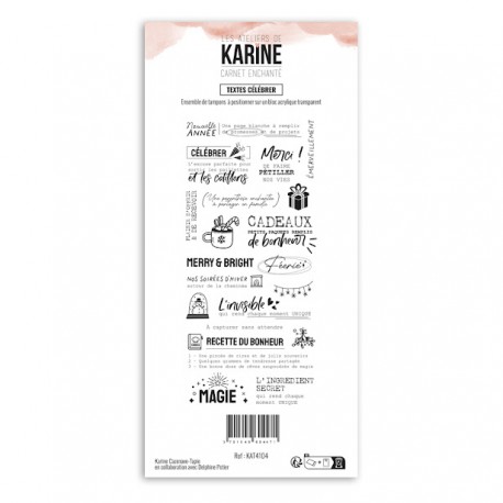 KAT4104   LES ATELIERS DE KARINE CARNET ENCHANTÉ TAMPON CLEAR TEXTES CÉLÉBRER