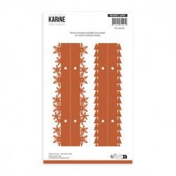 KAD4106   LES ATELIERS DE KARINE CARNET ENCHANTÉ DIES BORDURES SAPINS