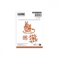 KAD4103   LES ATELIERS DE KARINE CARNET ENCHANTÉ DIES  TRAINEAU ET FLOCONS