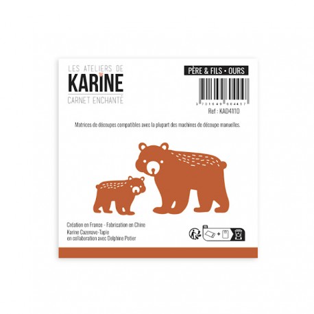 KAD4110   LES ATELIERS DE KARINE CARNET ENCHANTÉ DIES PÈRE ET FILS OURS