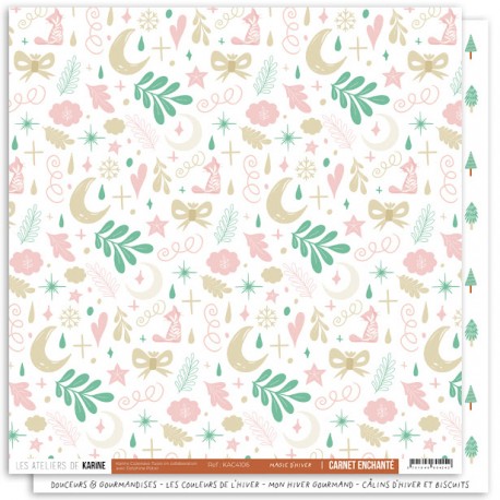 KAC4106   LES ATELIERS DE KARINE CARNET ENCHANTÉ MAGIE D'HIVER 30.5 cm x 30.5 cm