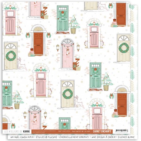 KAC4104   LES ATELIERS DE KARINE CARNET ENCHANTÉ AUX PORTES DE L'HIVER 30.5 cm x 30.5 cm
