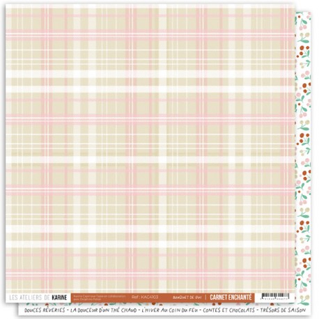 KAC4103   LES ATELIERS DE KARINE CARNET ENCHANTÉ BOUQUET DE GUI 30.5 cm x 30.5 cm