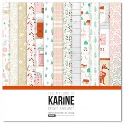KAC4108   LES ATELIERS DE KARINE CARNET ENCHANTÉ 6 FEUILLES + 1 CALQUE IMPRIMÉ