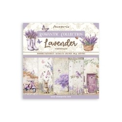 SBBL155   STAMPERIA ROMANTIC COLLECTION LAVENDER 10 feuilles R/V 30.5cmx30.5cm 190 gr