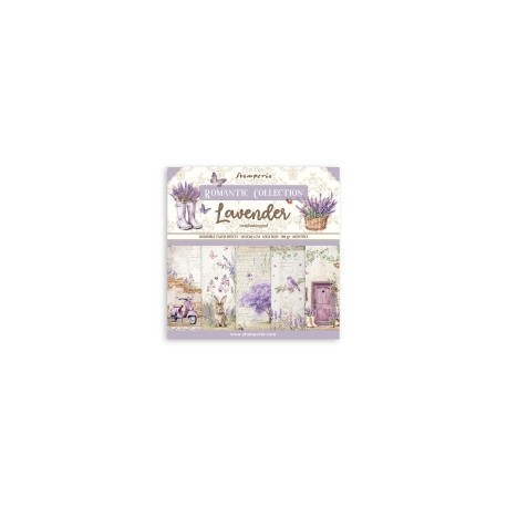 SBBL155   STAMPERIA ROMANTIC COLLECTION LAVENDER 10 feuilles R/V 30.5cmx30.5cm 190 gr