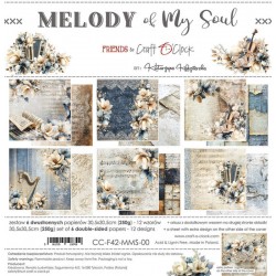 CC-F42-MMS-00   CRAFT O'CLOCK MELODY OF MY SOUL 6 imprimés R/V 30.5x30.5cm 250g