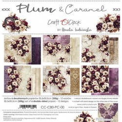 CC-C80-PC-00   CRAFT O'CLOCK PLUM AND CARAMEL 6 imprimés R/V 30.5x30.5cm 250g