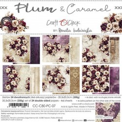 CC-C80-PC-07   CRAFT O'CLOCK PLUM AND CARAMEL 24 imprimés R/V 20.3x20.3cm 250g