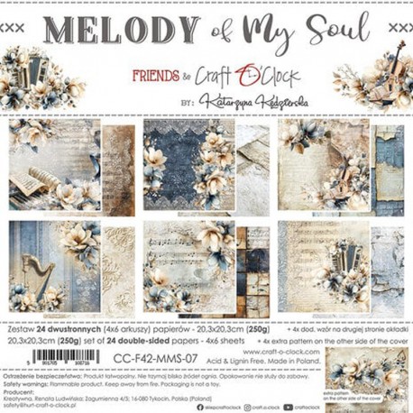 CC-F42-MMS-07   CRAFT O'CLOCK MELODY OF MY SOUL 24 imprimés R/V 20.3x20.3cm 250g