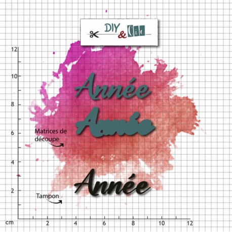 72511-03    DIY & Cie DUO DIE TAMPON CLEAR ANNÉE