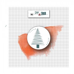DIY-CI-SC43    DIY AND CIE SCEAU 25mm SAPIN GRAPHIQUE