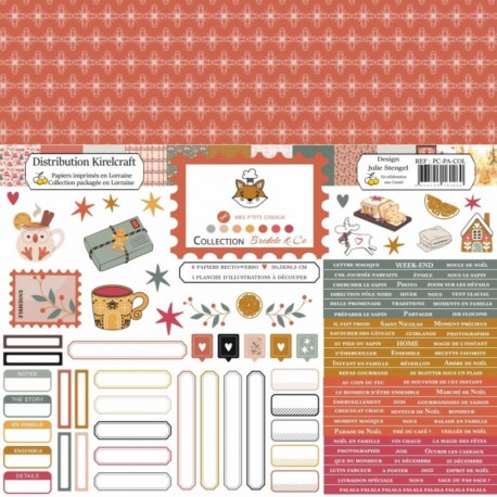 PC-BCO-COL   MES P'TITS CISEAUX COLLECTION BREDELE AND CO 6 imprimés 30,5 cmx30,5cm1 PLANCHE ÉTIQUETTES