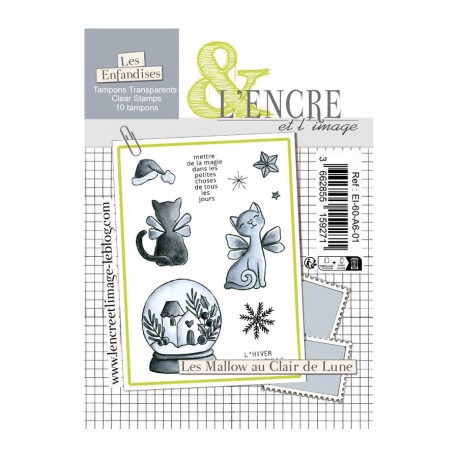 EI-60-A6-01   L'ENCRE ET L'IMAGE TAMPONS CLEAR LES MALLOW AU CLAIR DE LUNE