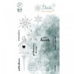 HPLF-EDN-T2521   HA PI LITTLE FOX COLLECTION ÉTOILE DES NEIGES TAMPONS CLEAR COPAINS D'HIVER