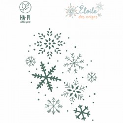 HPLF-EDN-D2521   HA PI LITTLE FOX COLLECTION ÉTOILE DES NEIGES MATRICES DE DÉCOUPE FOND FLOCONS