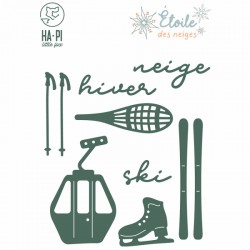 HPLF-EDN-D2522   HA PI LITTLE FOX COLLECTION ÉTOILE DES NEIGES MATRICES DE DÉCOUPE SPORTS D'HIVER